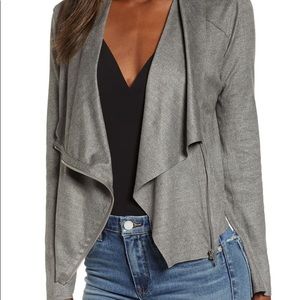 BLANK NYC Faux Suede Drape Front Jacket
